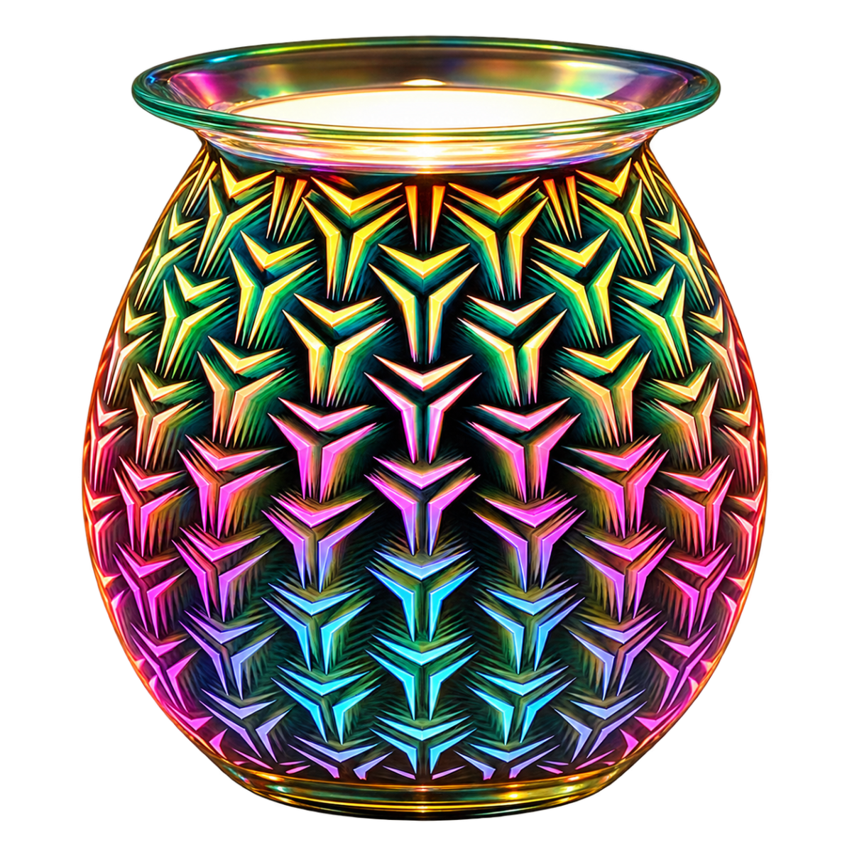 Geometric Light Up Electric Glass Oil Burner & Wax Warmer